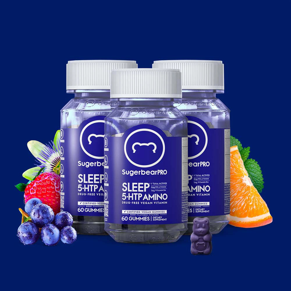 SugerbearPRO Sleep 5-HTP Amino Vitamin - 6 Month Pack + Free Gift